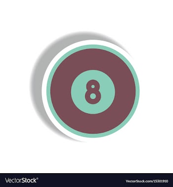 Stylish icon in paper sticker style billiard ball vector image