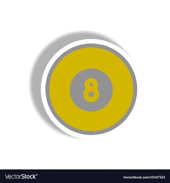Stylish icon in paper sticker style billiard ball vector image