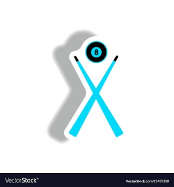 Stylish icon in paper sticker style billiard ball vector image