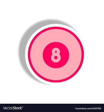 Stylish icon in paper sticker style billiard ball vector image