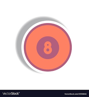 Stylish icon in paper sticker style billiard ball vector image