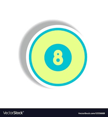 Stylish icon in paper sticker style billiard ball vector image