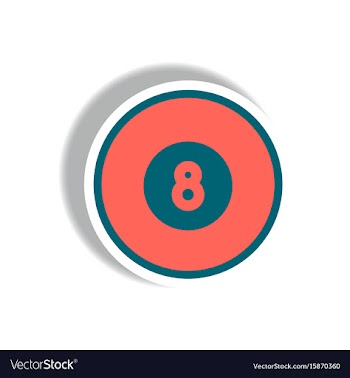 Stylish icon in paper sticker style billiard ball vector image