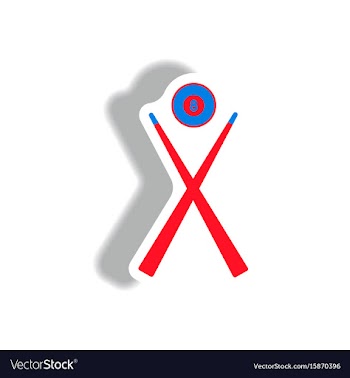 Stylish icon in paper sticker style billiard ball vector image