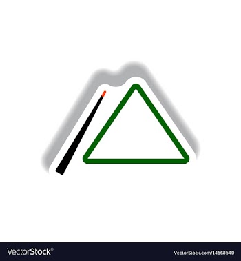 Stylish icon in paper sticker style billiard cue vector image