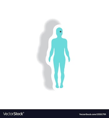 Stylish icon in paper sticker style body eye vector image
