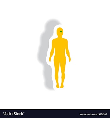 Stylish icon in paper sticker style body eye vector image