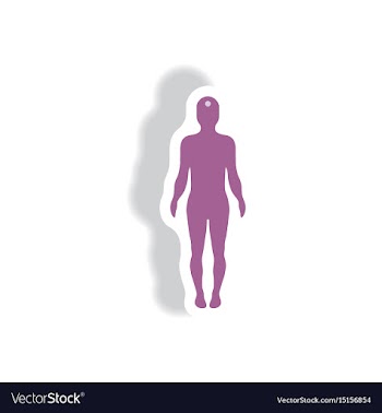 Stylish icon in paper sticker style body stroke vector image