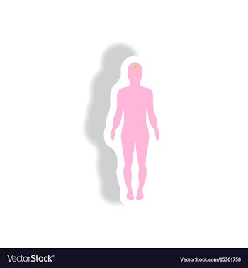 Stylish icon in paper sticker style body stroke vector image