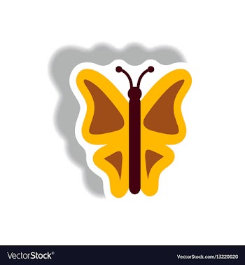 Stylish icon in paper sticker style botanic vector image