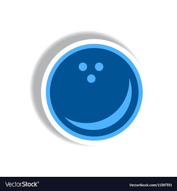 Stylish icon in paper sticker style bowling ball vector image