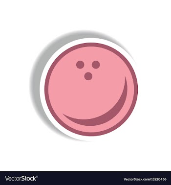 Stylish icon in paper sticker style bowling ball vector image