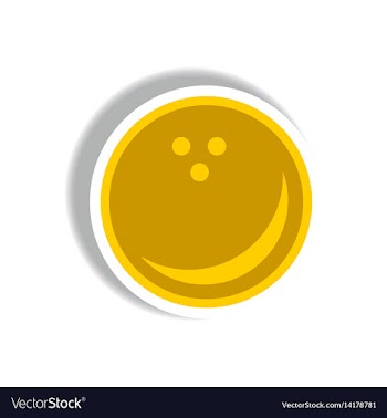 Stylish icon in paper sticker style bowling ball vector image
