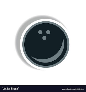 Stylish icon in paper sticker style bowling ball vector image