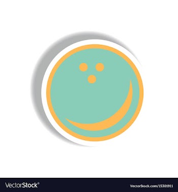 Stylish icon in paper sticker style bowling ball vector image