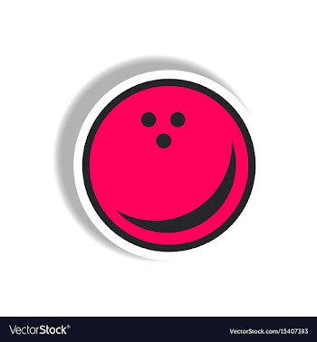 Stylish icon in paper sticker style bowling ball vector image