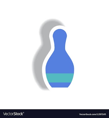 Stylish icon in paper sticker style bowling vector image