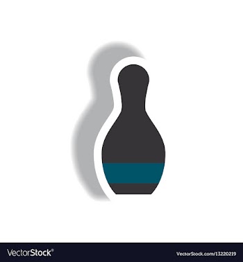 Stylish icon in paper sticker style bowling vector image