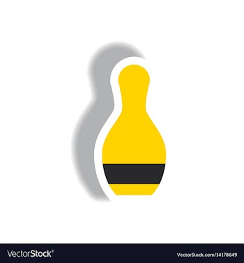 Stylish icon in paper sticker style bowling vector image