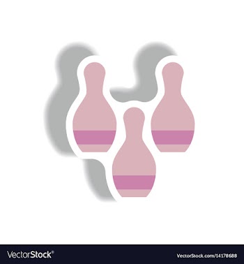 Stylish icon in paper sticker style bowling vector image
