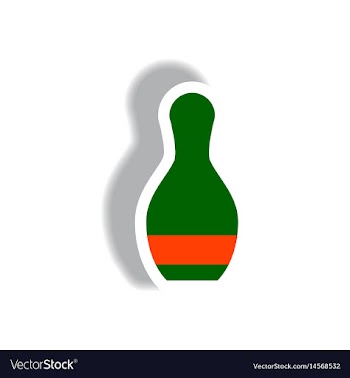 Stylish icon in paper sticker style bowling vector image
