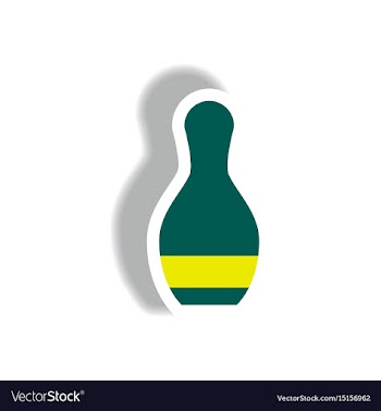 Stylish icon in paper sticker style bowling vector image