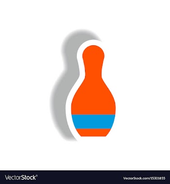 Stylish icon in paper sticker style bowling vector image