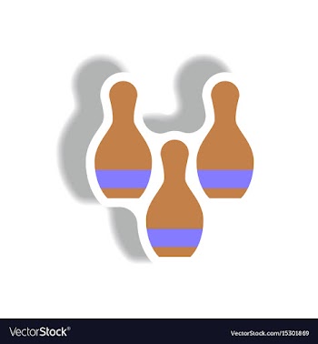 Stylish icon in paper sticker style bowling vector image