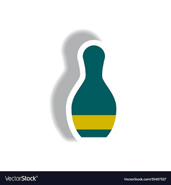 Stylish icon in paper sticker style bowling vector image