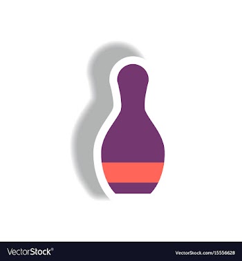 Stylish icon in paper sticker style bowling vector image