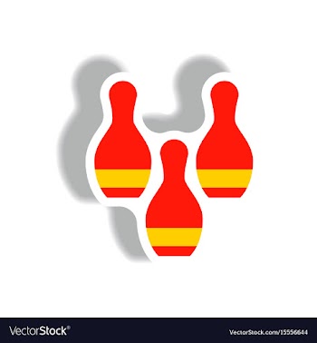 Stylish icon in paper sticker style bowling vector image