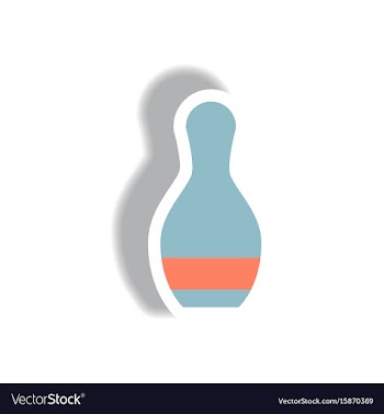 Stylish icon in paper sticker style bowling vector image