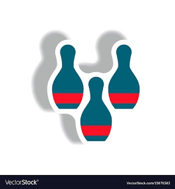 Stylish icon in paper sticker style bowling vector image