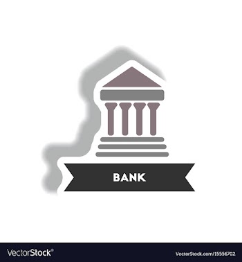 Stylish icon in paper sticker style building bank vector image
