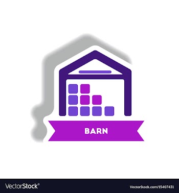 Stylish icon in paper sticker style building barn vector image