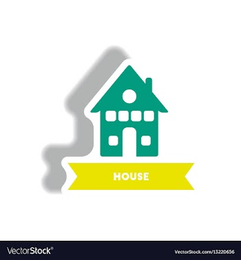 Stylish icon in paper sticker style building house vector image