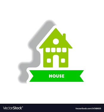 Stylish icon in paper sticker style building house vector image