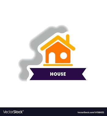 Stylish icon in paper sticker style building house vector image