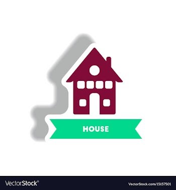 Stylish icon in paper sticker style building house vector image