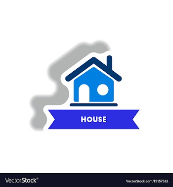 Stylish icon in paper sticker style building house vector image