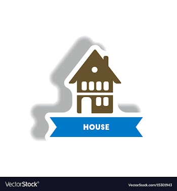 Stylish icon in paper sticker style building house vector image