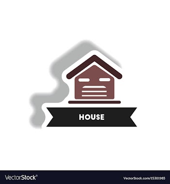 Stylish icon in paper sticker style building house vector image