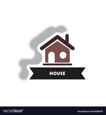 Stylish icon in paper sticker style building house vector image