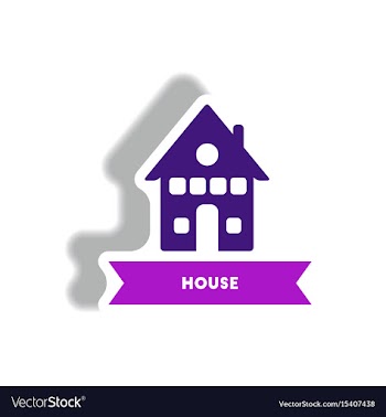 Stylish icon in paper sticker style building house vector image