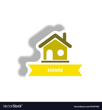 Stylish icon in paper sticker style building house vector image