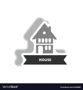 Stylish icon in paper sticker style building house vector image