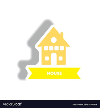 Stylish icon in paper sticker style building house vector image