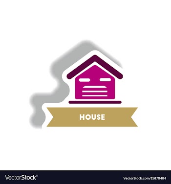 Stylish icon in paper sticker style building house vector image