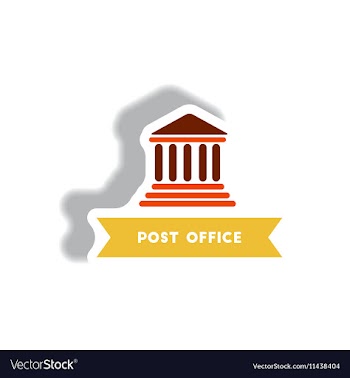 Stylish icon in paper sticker style building post vector image
