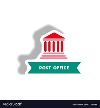 Stylish icon in paper sticker style building post vector image